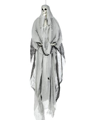 Squelette à suspendre gris Halloween 180 cm