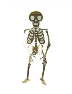 Squelette articulé en papier blanc et or 1