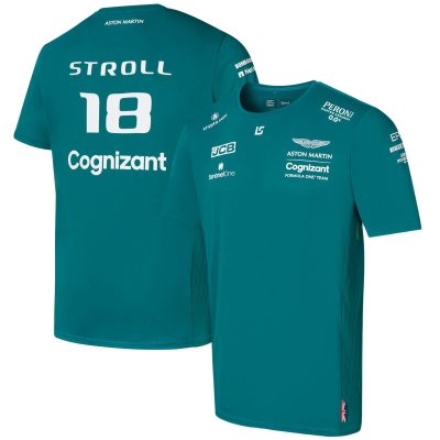 Aston Martin F1 Cognizant F1 2022 T-shirt de pilote officiel de l'équipe - Lance Stroll