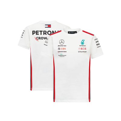 T-shirt pilote de l'équipe Mercedes AMG Petronas F1 2023 - Blanc - Enfant