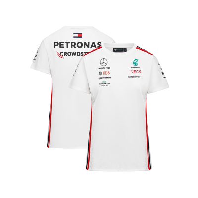 T-shirt pilote de l'équipe Mercedes AMG Petronas F1 2023 - Blanc - Femme
