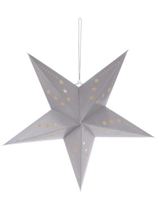 Lanterne étoile grise 60 cm