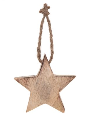 Suspension pour sapin en bois étoile 5 cm