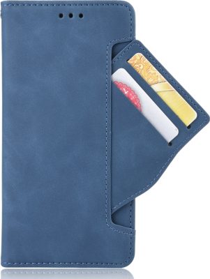 Mobigear Slide Wallet - Coque LG K51s Etui Portefeuille - Bleu