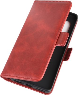 Mobigear Slim Magnet - Coque Motorola Edge Plus Etui Portefeuille - Rouge