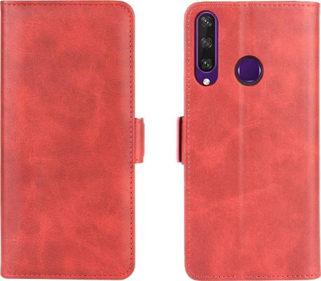Mobigear Slim Magnet - Coque Huawei Y6p Etui Portefeuille - Rouge