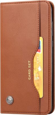 Mobigear Card Set - Coque Samsung Galaxy Note 20 Etui Portefeuille - Marron