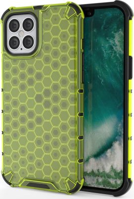 Mobigear Honeycomb - Coque Apple iPhone 12 Mini Coque Arrière Rigide Antichoc - Vert