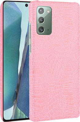 Mobigear Croco - Coque Samsung Galaxy Note 20 Coque Arrière Rigide - Rose
