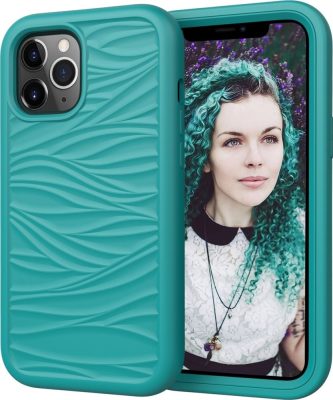 Mobigear Wave - Coque Apple iPhone 12 Pro Max Coque Arrière Rigide Antichoc - Turquoise