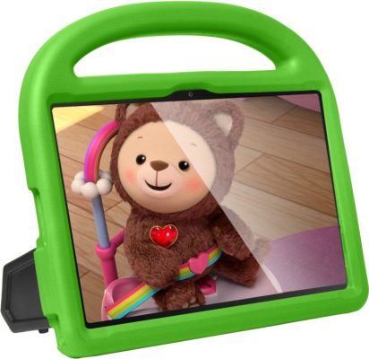 Mobigear Buddy - Coque Samsung Galaxy Tab A7 (2020) Coque de tablette pour enfants avec Poignée Enfants en EVA - Vert