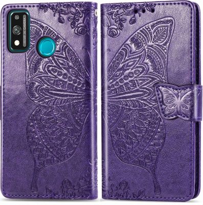 Mobigear Butterfly - Coque HONOR 9X Lite Etui Portefeuille - Violet