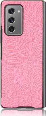 Mobigear Croco - Coque Samsung Galaxy Z Fold 2 5G Coque Arrière Rigide - Rose