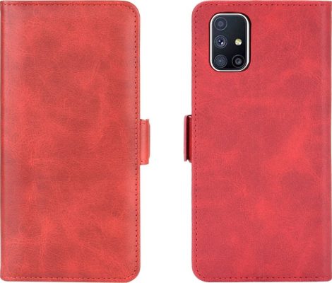 Mobigear Slim Magnet - Coque Samsung Galaxy M51 Etui Portefeuille - Rouge