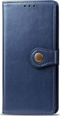 Mobigear Snap Button - Coque Samsung Galaxy M51 Etui Portefeuille - Bleu
