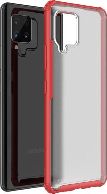 Mobigear Shockproof - Coque Samsung Galaxy A42 5G Coque Arrière Rigide Antichoc - Rouge