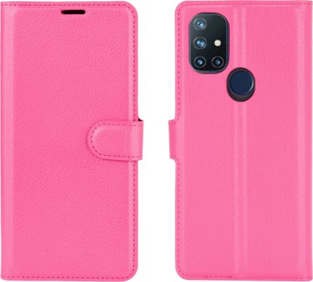 Mobigear Classic - Coque OnePlus Nord N10 5G Etui Portefeuille - Magenta