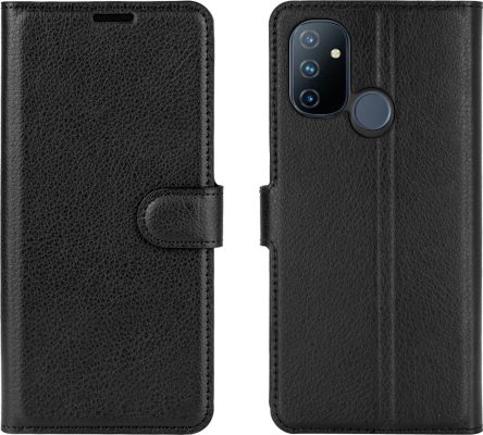 Mobigear Classic - Coque OnePlus Nord N100 Etui Portefeuille - Noir
