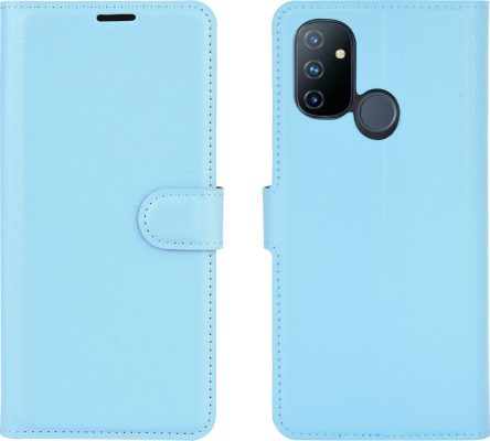 Mobigear Classic - Coque OnePlus Nord N100 Etui Portefeuille - Bleu
