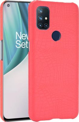 Mobigear Croco - Coque OnePlus Nord N10 5G Coque Arrière Rigide - Rouge