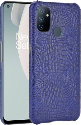 Mobigear Croco - Coque OnePlus Nord N100 Coque Arrière Rigide - Bleu