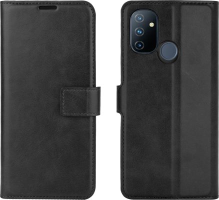 Mobigear Wallet - Coque OnePlus Nord N100 Etui Portefeuille - Noir