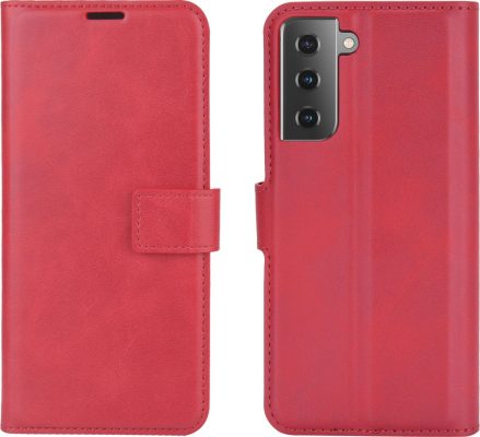 Mobigear Wallet - Coque Samsung Galaxy S21 Etui Portefeuille - Rouge