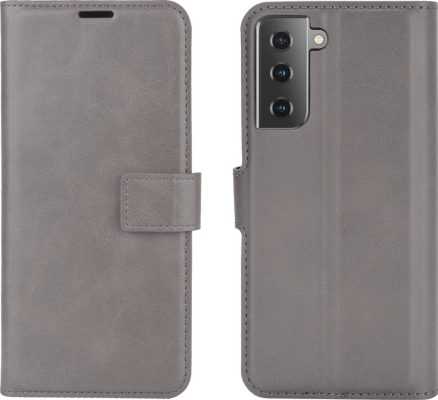 Mobigear Wallet - Coque Samsung Galaxy S21 Etui Portefeuille - Gris