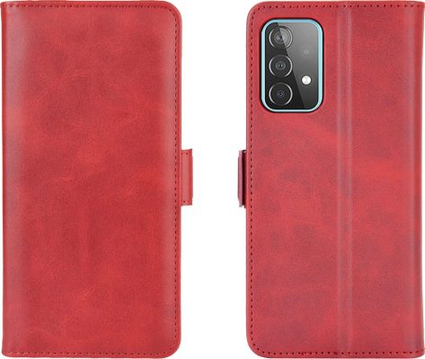 Mobigear Slim Magnet - Coque Samsung Galaxy A52 Etui Portefeuille - Rouge