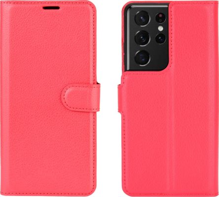 Mobigear Classic - Coque Samsung Galaxy S21 Ultra Etui Portefeuille - Rouge