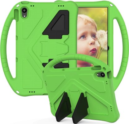 Mobigear AeroArmor - Coque Lenovo Tab P11 Gen 1 Coque de tablette pour enfants avec Poignée Enfants en EVA - Vert