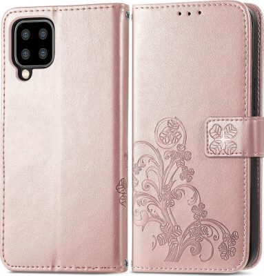 Mobigear Clover - Coque Samsung Galaxy A22 5G Etui Portefeuille - Rose doré