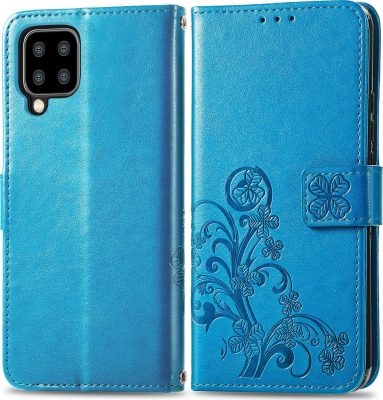 Mobigear Clover - Coque Samsung Galaxy A22 5G Etui Portefeuille - Bleu