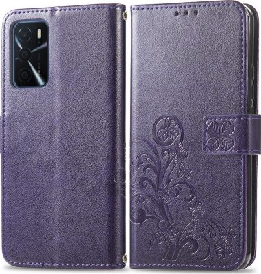 Mobigear Clover - Coque OPPO A54s Etui Portefeuille - Violet