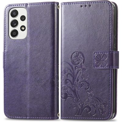 Mobigear Clover - Coque Samsung Galaxy A73 Etui Portefeuille - Violet