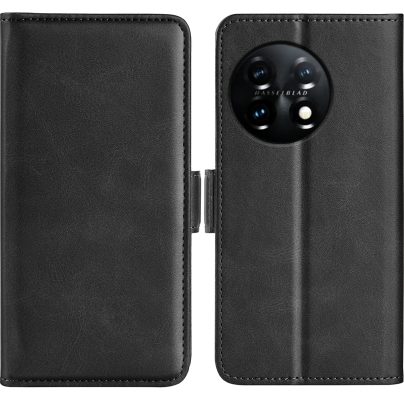 Mobigear Dual Magnet - Coque OnePlus 11 Etui Portefeuille - Noir