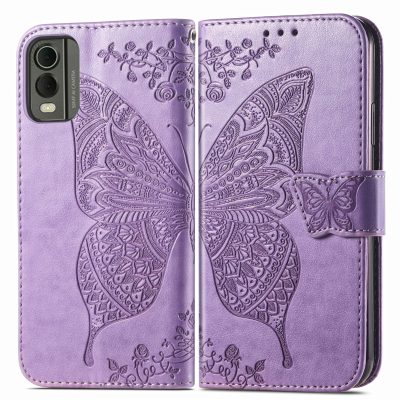 Mobigear Butterfly - Coque Nokia C32 Etui Portefeuille - Violet
