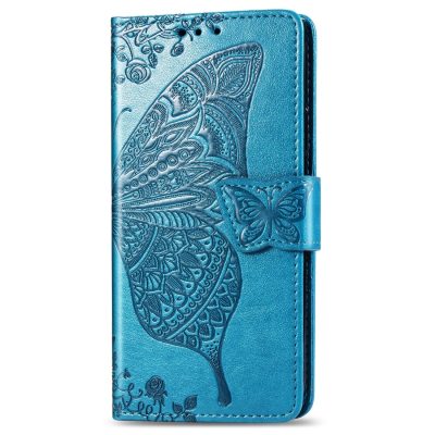 Mobigear Butterfly - Coque Samsung Galaxy A80 Etui Portefeuille - Bleu