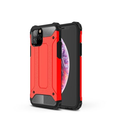 Mobigear Outdoor - Coque Apple iPhone 11 Pro Max Coque Arrière Rigide Antichoc - Rouge