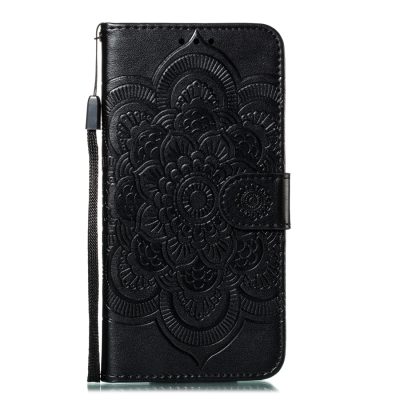 Mobigear Mandala - Coque Samsung Galaxy Note 10 Etui Portefeuille - Noir