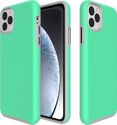 Mobigear Antislip - Coque Apple iPhone 11 Pro Coque Arrière Rigide Antichoc - Turquoise