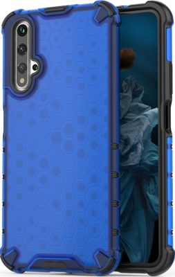 Mobigear Honeycomb - Coque Huawei Nova 5T Coque Arrière Rigide Antichoc - Bleu