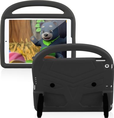 Mobigear Buddy - Coque Apple iPad 7 (2019) Coque de tablette pour enfants avec Poignée Enfants en EVA - Noir