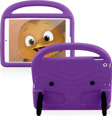 Mobigear Buddy - Coque Apple iPad 7 (2019) Coque de tablette pour enfants avec Poignée Enfants en EVA - Violet