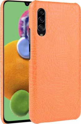Mobigear Croco - Coque Samsung Galaxy A90 Coque Arrière Rigide - Orange