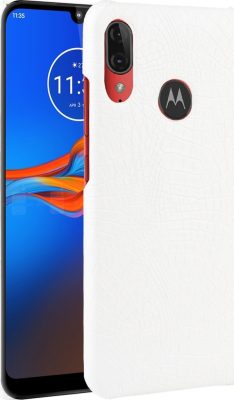 Mobigear Croco - Coque Motorola Moto E6 Plus Coque arrière - Blanc