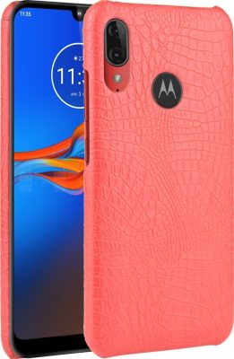 Mobigear Croco - Coque Motorola Moto E6 Plus Coque arrière - Rouge