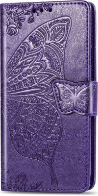 Mobigear Butterfly - Coque Samsung Galaxy A21 Etui Portefeuille - Violet