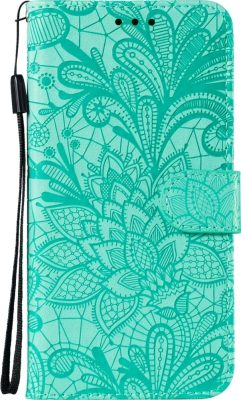 Mobigear Flowers - Coque Samsung Galaxy Note 10 Lite Etui Portefeuille - Turquoise