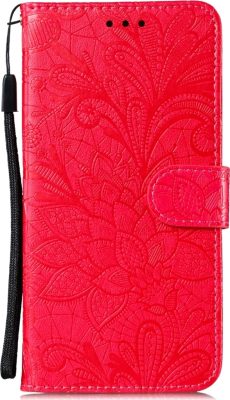 Mobigear Flowers - Coque Samsung Galaxy Note 10 Lite Etui Portefeuille - Rouge